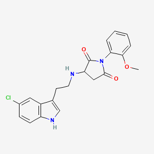 molecular formula C21H20ClN3O3 B10866462 3-{[2-(5-chloro-1H-indol-3-yl)ethyl]amino}-1-(2-methoxyphenyl)pyrrolidine-2,5-dione 