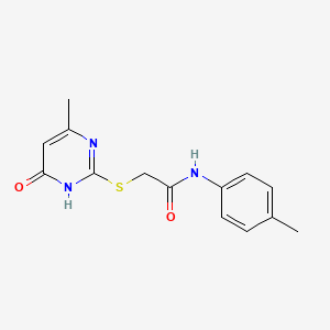 molecular formula C14H15N3O2S B10866464 2-[(4-hydroxy-6-methylpyrimidin-2-yl)sulfanyl]-N-(4-methylphenyl)acetamide 