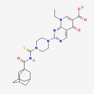 molecular formula C26H32N6O4S B10866500 2-(4-{[(1-Adamantylcarbonyl)amino]carbothioyl}piperazino)-8-ethyl-5-oxo-5,8-dihydropyrido[2,3-D]pyrimidine-6-carboxylic acid 