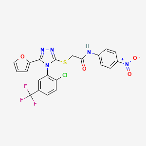 2-({4-[2-chloro-5-(trifluoromethyl)phenyl]-5-(furan-2-yl)-4H-1,2,4-triazol-3-yl}sulfanyl)-N-(4-nitrophenyl)acetamide