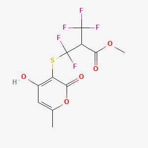 molecular formula C11H9F5O5S B10866523 methyl 2-{difluoro[(4-hydroxy-6-methyl-2-oxo-2H-pyran-3-yl)sulfanyl]methyl}-3,3,3-trifluoropropanoate 