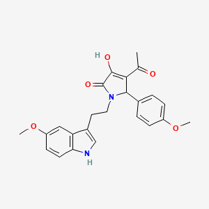 molecular formula C24H24N2O5 B10866541 4-acetyl-3-hydroxy-1-[2-(5-methoxy-1H-indol-3-yl)ethyl]-5-(4-methoxyphenyl)-1,5-dihydro-2H-pyrrol-2-one 