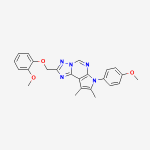 molecular formula C24H23N5O3 B10866569 2-[(2-methoxyphenoxy)methyl]-7-(4-methoxyphenyl)-8,9-dimethyl-7H-pyrrolo[3,2-e][1,2,4]triazolo[1,5-c]pyrimidine 