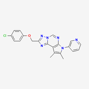 2-[(4-Chlorophenoxy)methyl]-8,9-dimethyl-7-(3-pyridyl)-7H-pyrrolo[3,2-E][1,2,4]triazolo[1,5-C]pyrimidine