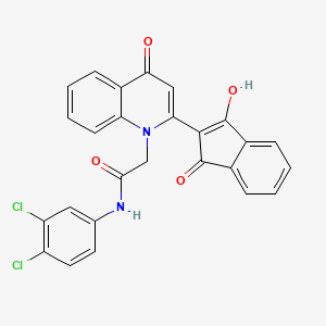 molecular formula C26H16Cl2N2O4 B10866595 N-(3,4-dichlorophenyl)-2-[2-(1,3-dioxo-1,3-dihydro-2H-inden-2-ylidene)-4-hydroxyquinolin-1(2H)-yl]acetamide 