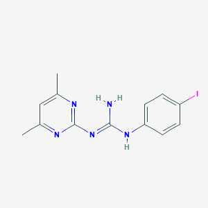 molecular formula C13H14IN5 B108666 GUANIDINE, 1-(4,6-DIMETHYL-2-PYRIMIDINYL)-3-(p-IODOPHENYL)- CAS No. 16018-67-0