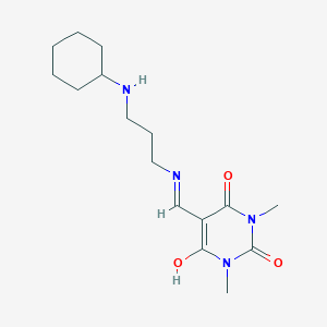 molecular formula C16H26N4O3 B10866616 5-({[3-(cyclohexylamino)propyl]amino}methylidene)-1,3-dimethylpyrimidine-2,4,6(1H,3H,5H)-trione 