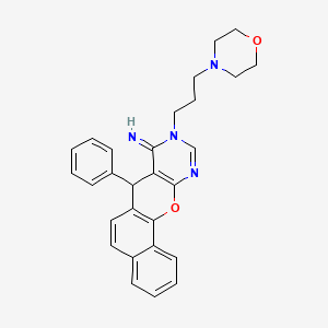 molecular formula C28H28N4O2 B10866626 9-(3-Morpholinopropyl)-7-phenyl-7,9-dihydro-8H-benzo[7,8]chromeno[2,3-D]pyrimidin-8-imine 