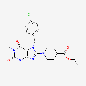 ethyl 1-[7-(4-chlorobenzyl)-1,3-dimethyl-2,6-dioxo-2,3,6,7-tetrahydro-1H-purin-8-yl]piperidine-4-carboxylate