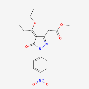 methyl [(4E)-4-(1-ethoxypropylidene)-1-(4-nitrophenyl)-5-oxo-4,5-dihydro-1H-pyrazol-3-yl]acetate