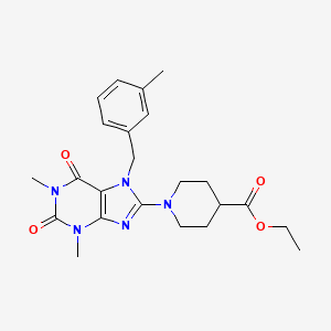 ethyl 1-[1,3-dimethyl-7-(3-methylbenzyl)-2,6-dioxo-2,3,6,7-tetrahydro-1H-purin-8-yl]piperidine-4-carboxylate