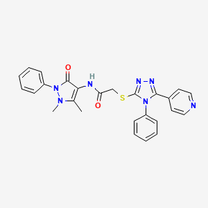 N-(1,5-dimethyl-3-oxo-2-phenyl-2,3-dihydro-1H-pyrazol-4-yl)-2-{[4-phenyl-5-(pyridin-4-yl)-4H-1,2,4-triazol-3-yl]sulfanyl}acetamide