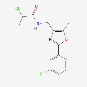 molecular formula C14H14Cl2N2O2 B10866672 2-Chloro-N-{[2-(3-chlorophenyl)-5-methyl-1,3-oxazol-4-YL]methyl}propanamide 