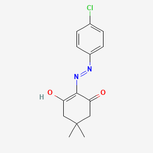 molecular formula C14H15ClN2O2 B10866675 2-[2-(4-Chlorophenyl)hydrazinylidene]-5,5-dimethylcyclohexane-1,3-dione 