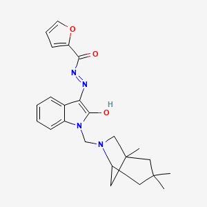 N'-{(3Z)-2-oxo-1-[(1,3,3-trimethyl-6-azabicyclo[3.2.1]oct-6-yl)methyl]-1,2-dihydro-3H-indol-3-ylidene}furan-2-carbohydrazide