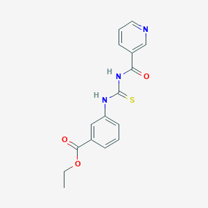 molecular formula C16H15N3O3S B10866686 Ethyl 3-(pyridine-3-carbonylcarbamothioylamino)benzoate CAS No. 400828-85-5