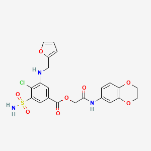 2-(2,3-Dihydro-1,4-benzodioxin-6-ylamino)-2-oxoethyl 4-chloro-3-[(furan-2-ylmethyl)amino]-5-sulfamoylbenzoate