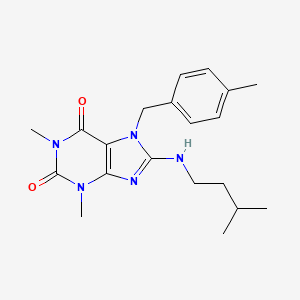 molecular formula C20H27N5O2 B10866700 1,3-dimethyl-7-(4-methylbenzyl)-8-[(3-methylbutyl)amino]-3,7-dihydro-1H-purine-2,6-dione 