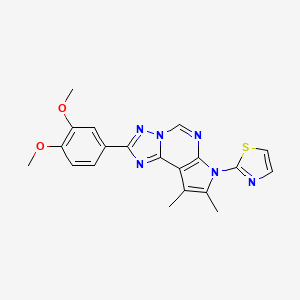 molecular formula C20H18N6O2S B10866724 2-(3,4-dimethoxyphenyl)-8,9-dimethyl-7-(1,3-thiazol-2-yl)-7H-pyrrolo[3,2-e][1,2,4]triazolo[1,5-c]pyrimidine 