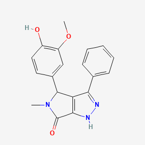 molecular formula C19H17N3O3 B10866735 4,5-Dihydro-4-(4-hydroxy-3-methoxyphenyl)-5-methyl-3-phenylpyrrolo[3,4-c]pyrazol-6(1H)-one CAS No. 1010916-58-1