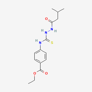 molecular formula C15H21N3O3S B10866745 Ethyl 4-({[2-(3-methylbutanoyl)hydrazinyl]carbonothioyl}amino)benzoate 