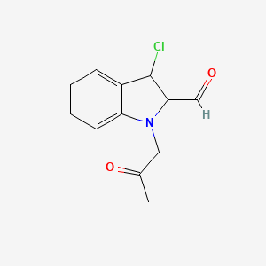 molecular formula C12H12ClNO2 B10866750 3-chloro-1-(2-oxopropyl)-2,3-dihydro-1H-indole-2-carbaldehyde 