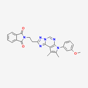 molecular formula C26H22N6O3 B10866770 2-{2-[7-(3-methoxyphenyl)-8,9-dimethyl-7H-pyrrolo[3,2-e][1,2,4]triazolo[1,5-c]pyrimidin-2-yl]ethyl}-1H-isoindole-1,3(2H)-dione 