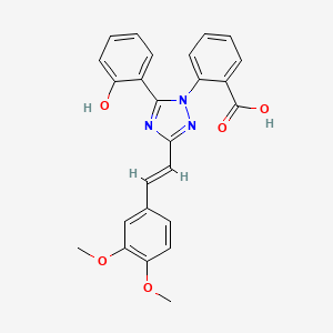 molecular formula C25H21N3O5 B10866771 2-[3-(3,4-Dimethoxystyryl)-5-(2-hydroxyphenyl)-1H-1,2,4-triazol-1-YL]benzoic acid 