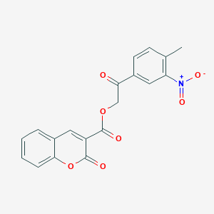 molecular formula C19H13NO7 B10866772 2-(4-methyl-3-nitrophenyl)-2-oxoethyl 2-oxo-2H-chromene-3-carboxylate 