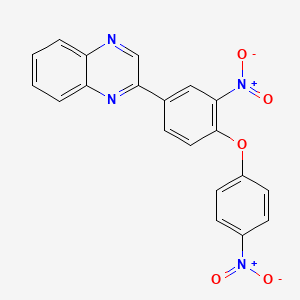 molecular formula C20H12N4O5 B10866789 2-[3-Nitro-4-(4-nitrophenoxy)phenyl]quinoxaline 