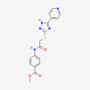 molecular formula C17H15N5O3S B10866819 methyl 4-[({[5-(4-pyridinyl)-4H-1,2,4-triazol-3-yl]thio}acetyl)amino]benzoate 