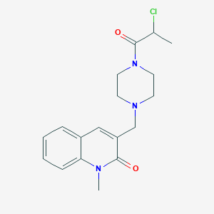 molecular formula C18H22ClN3O2 B10866849 3-{[4-(2-Chloropropanoyl)piperazino]methyl}-1-methyl-2(1H)-quinolinone 