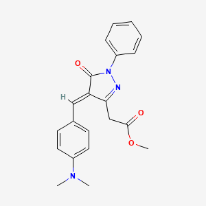 methyl {(4E)-4-[4-(dimethylamino)benzylidene]-5-oxo-1-phenyl-4,5-dihydro-1H-pyrazol-3-yl}acetate