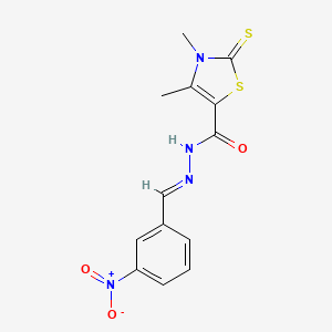 3,4-dimethyl-N'-[(E)-(3-nitrophenyl)methylidene]-2-thioxo-2,3-dihydro-1,3-thiazole-5-carbohydrazide