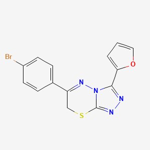 molecular formula C14H9BrN4OS B10866895 6-(4-bromophenyl)-3-(furan-2-yl)-7H-[1,2,4]triazolo[3,4-b][1,3,4]thiadiazine 