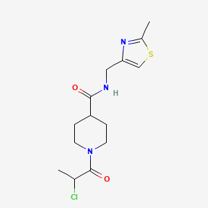 molecular formula C14H20ClN3O2S B10866896 1-(2-Chloropropanoyl)-N-[(2-methyl-1,3-thiazol-4-YL)methyl]-4-piperidinecarboxamide 