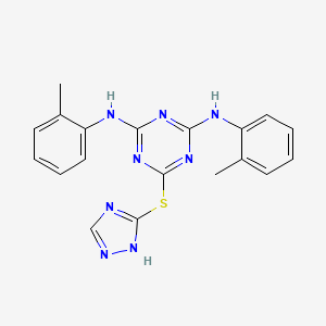 molecular formula C19H18N8S B10866907 N,N'-bis(2-methylphenyl)-6-(4H-1,2,4-triazol-3-ylsulfanyl)-1,3,5-triazine-2,4-diamine 