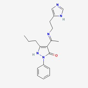 molecular formula C19H23N5O B10866913 (4Z)-4-(1-{[2-(1H-imidazol-4-yl)ethyl]amino}ethylidene)-2-phenyl-5-propyl-2,4-dihydro-3H-pyrazol-3-one 