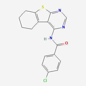 4-chloro-N-(5,6,7,8-tetrahydro[1]benzothieno[2,3-d]pyrimidin-4-yl)benzamide