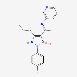 molecular formula C19H19FN4O B10866946 (4Z)-2-(4-fluorophenyl)-5-propyl-4-[1-(pyridin-3-ylamino)ethylidene]-2,4-dihydro-3H-pyrazol-3-one 