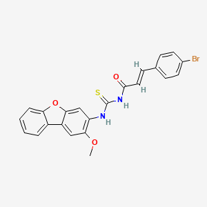 molecular formula C23H17BrN2O3S B10866955 N-[3-(4-Bromophenyl)acryloyl]-N'-(2-methoxydibenzo[B,D]furan-3-YL)thiourea 