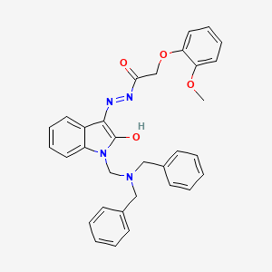 N'-{(3Z)-1-[(dibenzylamino)methyl]-2-oxo-1,2-dihydro-3H-indol-3-ylidene}-2-(2-methoxyphenoxy)acetohydrazide