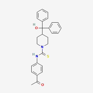 1-Acetyl-4-({[4-(hydroxydiphenylmethyl)piperidyl]thioxomethyl}amino)benzene