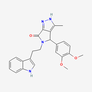 molecular formula C24H24N4O3 B10867027 4-(3,4-dimethoxyphenyl)-5-[2-(1H-indol-3-yl)ethyl]-3-methyl-4,5-dihydropyrrolo[3,4-c]pyrazol-6(2H)-one 