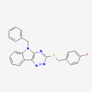 molecular formula C23H17FN4S B10867035 5-benzyl-3-[(4-fluorobenzyl)sulfanyl]-5H-[1,2,4]triazino[5,6-b]indole 