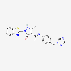 (4Z)-2-(1,3-benzothiazol-2-yl)-5-methyl-4-(1-{[4-(1H-1,2,4-triazol-1-ylmethyl)phenyl]amino}ethylidene)-2,4-dihydro-3H-pyrazol-3-one