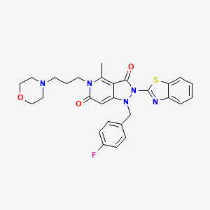 molecular formula C28H28FN5O3S B10867049 2-(1,3-benzothiazol-2-yl)-1-(4-fluorobenzyl)-4-methyl-5-[3-(morpholin-4-yl)propyl]-1H-pyrazolo[4,3-c]pyridine-3,6(2H,5H)-dione 