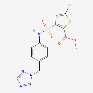 molecular formula C15H13ClN4O4S2 B10867050 methyl 5-chloro-3-{[4-(1H-1,2,4-triazol-1-ylmethyl)phenyl]sulfamoyl}thiophene-2-carboxylate 