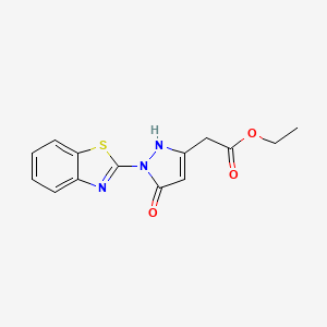 ethyl 2-[2-(1,3-benzothiazol-2-yl)-3-oxo-1H-pyrazol-5-yl]acetate