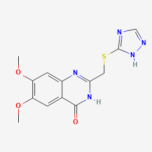 6,7-dimethoxy-2-[(1H-1,2,4-triazol-5-ylthio)methyl]-1H-quinazolin-4-one